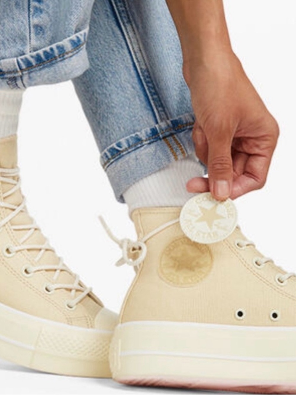 Converse Chuck Taylor All Star Lift Platform High Top Oat Milk Size 7.5